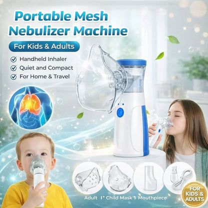 Portable Mesh Nebulizer for Kids & Adults | Silent Rechargeable Inhaler
